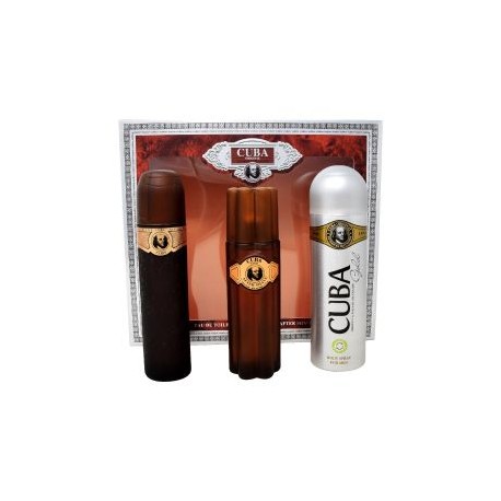 Set Cuba Gold 3pzs 100ml Edt Spray/ Desodorante 200ml Spray/ After Shave 100ml.